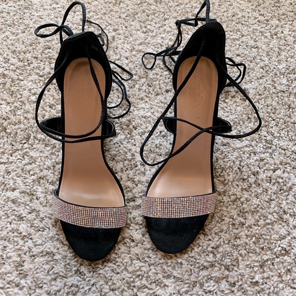 Glitter Strap Heels 👠